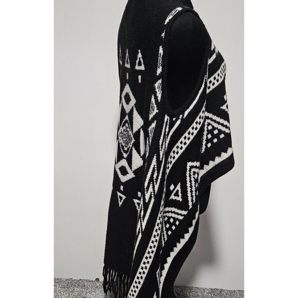 Pina Rossi Womens Small Flowy Open Front Vest Cardigan Western Fringe Boho Aztec - Picture 4 of 11